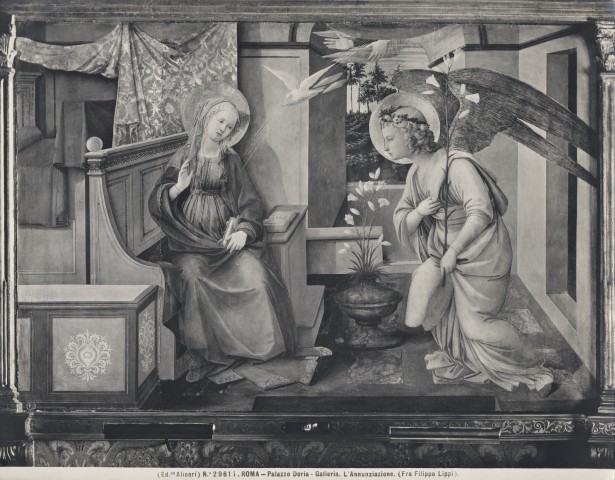 Alinari, Fratelli — Roma - Palazzo Doria - Galleria. L'Annunciazione (Fra Filippo Lippi). — insieme